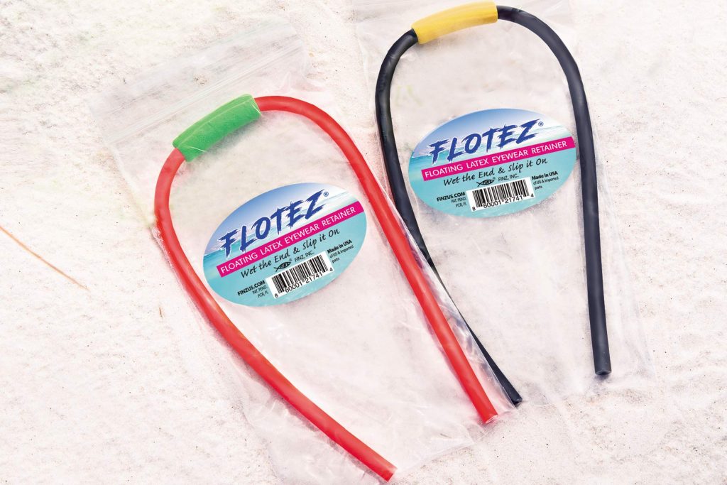 Photo of two FLOTEZ floating eyeglass retainers in their packaging