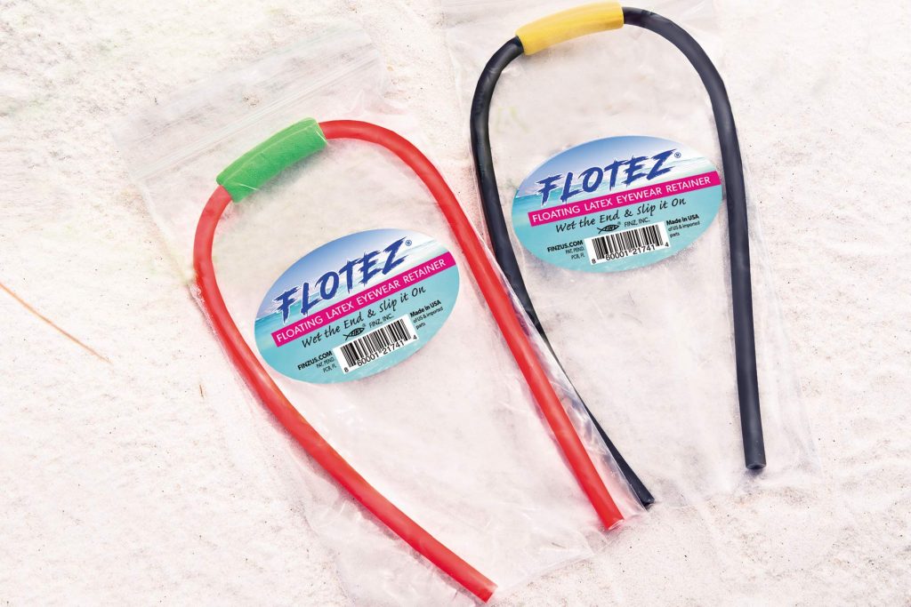 Photo of two FLOTEZ floating eyeglass retainers in their packaging